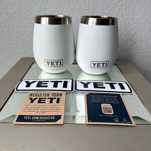 2 YETI White Stainless Steel Wine Tumblers